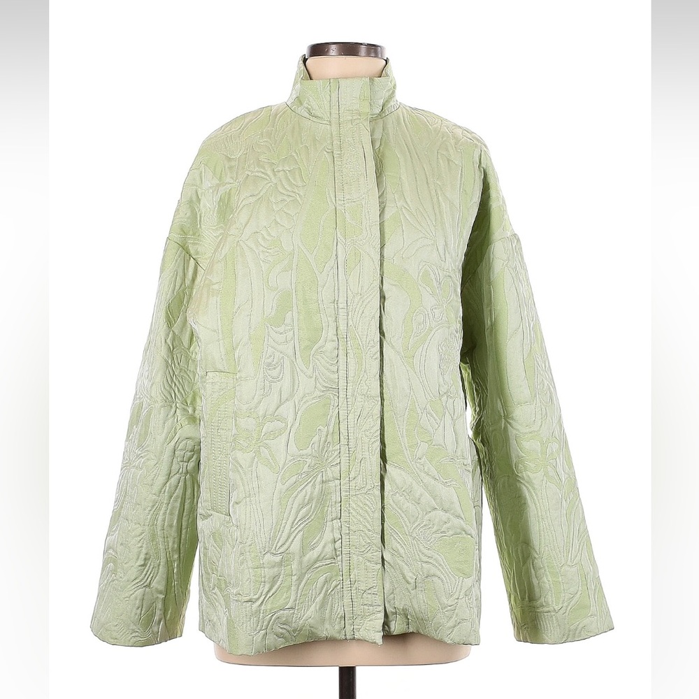 STINE GOYA Light Green Quilted Jacquard Jacket Kiana